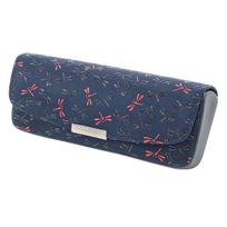 Inden Eyeglass Nagomi Dragonfly Navy Blue with Black and Red 7523 [Inden-ya] Case, Deerskin, Pattern, Lacquer, tamsiai mėlyna