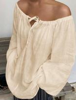 2026 Women's Casual One-Shoulder Top 2XL abrikosas