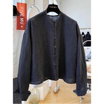High-End Women's Retro Cotton Linen Cardigan - Round Neck, Lightweight, Sun Protection for Summer Medium juoda