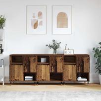 Šoninės lentynos 3 pcs Sena mediena 180 x 35 x 70 cm