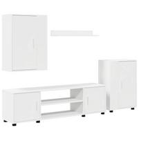 TV spintelių komplektas 4 pcs Balta Apdirbta mediena