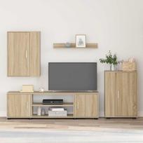 TV spintelių komplektas 4 pcs Sonoma ąžuolas Apdirbta mediena