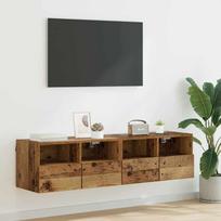 TV sieniniai spintelės 2 pcs Senovinis medis 60 x 30 x 30 cm