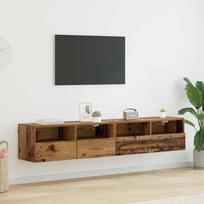 TV sieniniai spintelės 2 pcs Senovinis medis 80 x 30 x 30 cm