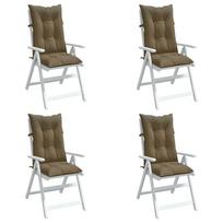 Kėdės pagalvėlės, 4vnt., taupe, 120x50x7cm, audinys