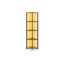 Kampinė lentyna su keičiamu LED apšvietimu | 24,8 x 48 x 146,6 cm | Ruda