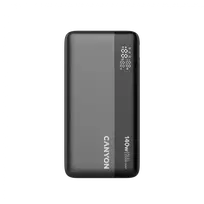 CANYON išorinė baterija PB-240, 25000mAh PD140W, su ekranu, matmenys 160,0 x 82 x 27 mm, svoris 508+-10 g, tamsiai pilka spalva
