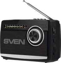 Speaker SVEN SRP-155, juodas (3W, Bluetooth, FM/AM/SW, USB, Micro SD, flashlight, battery)