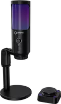 LORGAR SMP40, RGB Microphone with external mute button and metal stand, Juodas