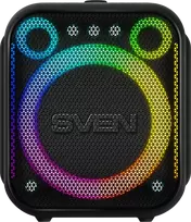 Portable speaker SVEN PS-880, juodas, power output 110W (RMS), TWS, Bluetooth, FM, USB, Micro SD, LED-display, lithium battery