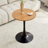 Apvalus stalas, MDF, termoformuotas, 60 cm, juoda koja, 1 vnt