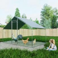 Vištidės laisvo aptvaro, 3x2x2 m, metalas, PE audinys, vandeniui atsparus