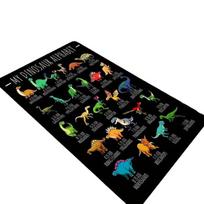 Dinozaurų abėcėlės kilimas,  60 cm x 90 cm / 23,62 colio x 35,43 colio