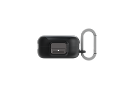 Samsung Galaxy Buds4 ir Buds4 Pro dėklas su karabinu, juodas