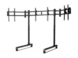 Next Level Racing Floor stand | Round Tube Freestanding Single Monitor Stand | Up to 3x43 " | Height adjustment, Tilt | Maximum