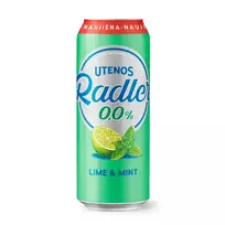 Nealkoholinis alaus kokteilis UTENOS RADLER LIME&MINT (0%), 500 ml