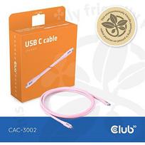 Club3D USB4 Gen2x2 Type-C Bidirectional Baby Pink Cable, 4K 60Hz, PD 240W, 2m CAC-3002