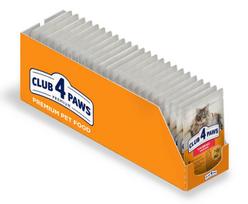 Club 4 Paws Premium suaugusioms katėms palengvinantis plaukų sąvėlų šalinimą, 80 g x 24 vnt.