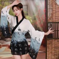 Fun Underwear Japanese Kimono Suit Antique Hanfu Bathrobe Large Size Pajamas Cute Cosplay Passion One Size