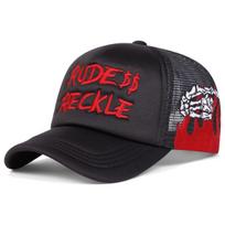 Men Letter Side Skulls Finger Embroidered Baseball Cap Mesh Hat Outdoor Adjustable Sunscreen Leisure Hat Spring Autumn Travel Tourism Beach Vacation balta