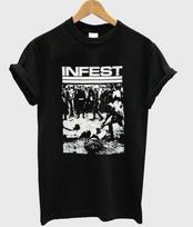 Infest retro marškinėliai, visiškai nauji marškinėliai, Muzikos grupė rokas punk metalas gotika, Unisex T 2XL