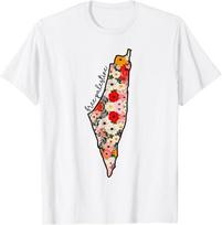 Nemokama Palestina Palestinos Vėliava Išsaugokite Gazą Gėlės Žemėlapis Unisex Marškinėliai XL