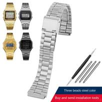 Retro mažas kvadratinis metalinis laikrodžio dirželis, skirtas CASIO A159w-n1 A158WA/168 LA670 AE-1200/W-218H/F84, nerūdijančio plieno apyrankė 13 18mm 13MM