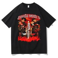 21 Savage Story American Dream Album T Shirt Men Women Fashion Music Album Hip Hop T-Shirts Streetwear Harajuku - Men's Summe... S įvairiaspalvis