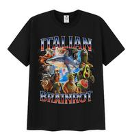 Funny Italian Brainrot Meme T-shirts Unisex Tralalero Tralala Tung Tung Tung Sahur Bombardiro Crocodilo Brr Brr Patapim T Shi... S įvairiaspalvis