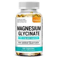 Magnio Glicinatas 400 mg Maisto Papildas, Su Pridėtu Kvercetinu, 120 Kapsulių 120 Capsules