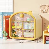 Dopamine Desktop Storage Box Drawer Type Divided Cosmetic Storage Rack Large Capacity Stationery Organizer for Student Dormitory geltona