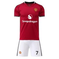 Man Utd Ronaldo 7# Vaikų futbolo marškinėlių rinkinys 150-160cm Raudonas Poliesterio Sportinė apranga 120-130 CM raudona