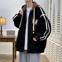 Autumn Korean-Style Men's Hooded Cardigan Jacket L abrikosas