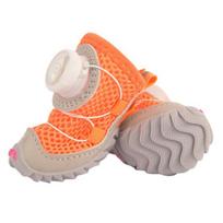 2Pcs All-Terrain Mesh Dog Shoes Breathable Pet Booties with Anti-Slip Soles And Dial Adjustment Dogs Paw Protectors for Hot Pavement Summer Outdoor 2 oranžinė