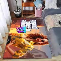 Grand Theft Auto Blonde Beauty Printed Flannel Rug Non-Slip Suitable for Bedroom, Living Room, Children's Room Decoration 40x60cm( 15x23in )