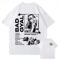 2026 m. vasaros dainininkė Bad Gyal albumo turas Grafinis medvilninis spausdintas marškinėlis Unisex moterims Streetwear viršutiniai drabužiai Kvėpuojantys kasdieniai S