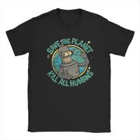 Save The Planet Kill All Humans Futurama Merch Men Women T Shirts Summer Tee Graphic Printed T-shirt Clothing - Men's Summer ... S įvairiaspalvis