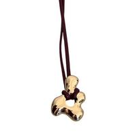 Elegant Handmade Abstract Hollow Pendant Choker Long PU Leather Necklace Adjustable Length Neckchain for Women Girls 1