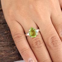 Peridot Gemstone 925 Stamped Silver Designer Handmade Jewelry Ring Anniversary Gift RR-81-10 4