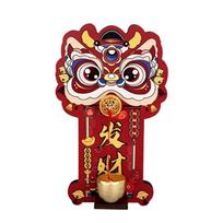 Creative Cartoon Lion Doorbell Dopamine Red Entrance Door Bells Good Luck Magnetic Suction Chinese New Year Ornament Living Room