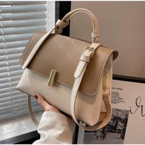 Popular women's bags New versatile commuter shoulder messenger bag Textured portable small square bag chaki