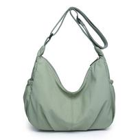 Pečių krepšys Moteriškas didelės talpos Hobo krepšys Nailoninis Crossbody krepšys žalia