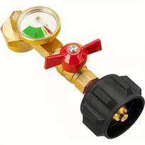 Easy-Fill Propane Refill Adapter with Valve & Gauge - Fits 20lb Tanks, Connects To 1lb Disposable Cylinders for BBQ & Outdoor Cooking 1pc