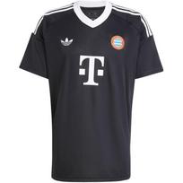 Adidas Originals FC Bayern 24/25 Third Goalkeeper Logo Print V-Neck Pullover Comfortable Short Sleeve Football Shirt Men tops Black JG8283 L