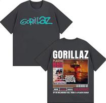 Rock Band Gorillaz Merch T Shirt Unisex Women Clothing Vintage Fashion Cartoon Tshirts Cotton Casual Oversized T Shirts Streetwear S