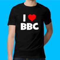 BBC Aš myliu BBC Juokingas Marškinėliai Unisex S juoda
