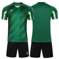 Kelme Football Suit Summer Outdoor Running Training Fitness Short Sleeve Shorts Breathable Two Piece Set S žalia