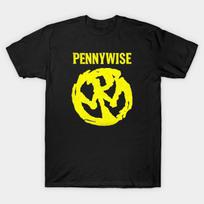 Men Black Print T-shirt Pennywise Vintage Logo Art No-Cut Transfer Paper Print Cotton Tshirt M juoda