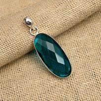 Lavish Indicolite Gemstone Handmade 925 Solid Sterling Silver Jewelry Pendant For Wedding Gift 2.00 Inches mėlyna