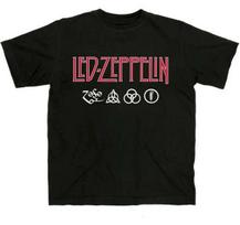 Led Zeppelin logotipas ir simboliai Jimmy Page licencijuotas marškinėlis vyrams 2XL